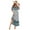 Light Blue, variant on Women's Floral Flounce Sleeve Midi Dress 100% Rayon Elegant Everyday Wear Ideal for Spring and Summer Events Occasions