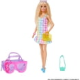 thumbnail image 2 of Barbie Premium Pink Sunglasses Fashion Bag, Multicolor Dress, Blue Heels, and Accessories, 2 of 5