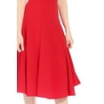thumbnail image 5 of Moa Collection Women's Solid Flared Lightweight Elastic High Waist Long Midi A-line Skirt, 5 of 6