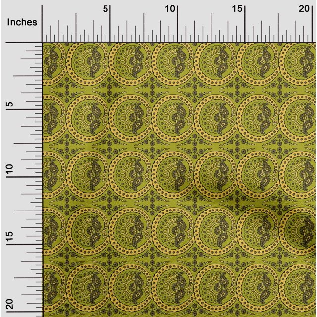 oneOone Silk Tabby Fabric Floral & Paisley Block Print Sewing Fabric BTY 42 Inch Wide
