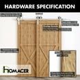 thumbnail image 3 of Homacer Brushed Nickel Single Track Bypass Sliding Barn Door Hardware Kit, for Two/Double Doors, 12ft Long Flat Track, Classic Design Roller, Heavy Duty, for Interior Use, 3 of 8
