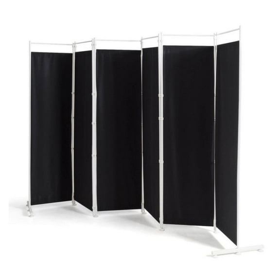 Yunken 6-Panel Room Divider with Steel Support Base, 6 Ft Tall Freestanding Folding Screen for Living Room & Bedroom