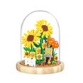 thumbnail image 1 of Girasol, ramo de flores artificiales, bloques de construcción para decoración de habitaciones y oficinas, adultos, regalo del día de San Valentín, 1 of 5
