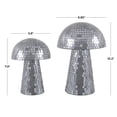 thumbnail image 3 of 10", 8"H Silver Glass Mushroom Sculpture, by DecMode (2 Count), 3 of 5