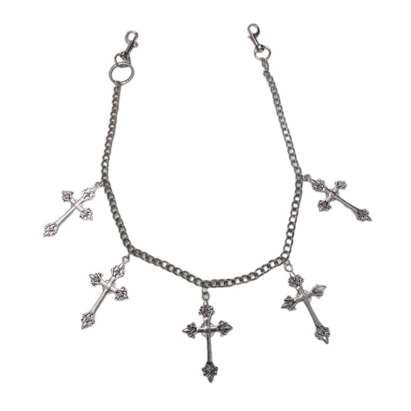 ANXPTME Pants Chain Goth Cross Pendant Waist Wallet Chain for Women Men Jewelry Gift