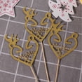 thumbnail image 6 of WHAMVOX Mr& Topper Golden Paper Decor for Wedding Cupcakes and Cakes 16 Pieces Heart Shape with Antler Picks, 6 of 8