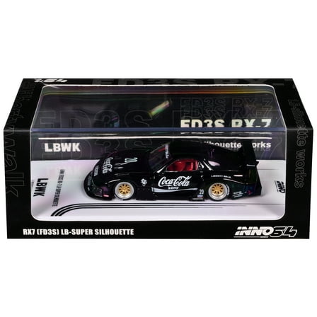 Mazda RX7 (FD3S) LB-Super-Silhouette RHD (Right Hand Drive) #20 "Coca-Cola Zero" Black 1/64 Diecast Model Car by Inno Models