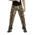 thumbnail image 2 of Aoochasliy Mens Jeans Men Multi-pocket Button Zipper Cargo Pants Camouflage Sports Outdoor Pants Trousers, 2 of 9