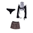 thumbnail image 3 of Conjunto de ropa para muñeca femenina, traje completo, Falda corta, camisa con hombros descubiertos, moda 1/6, 3 of 9
