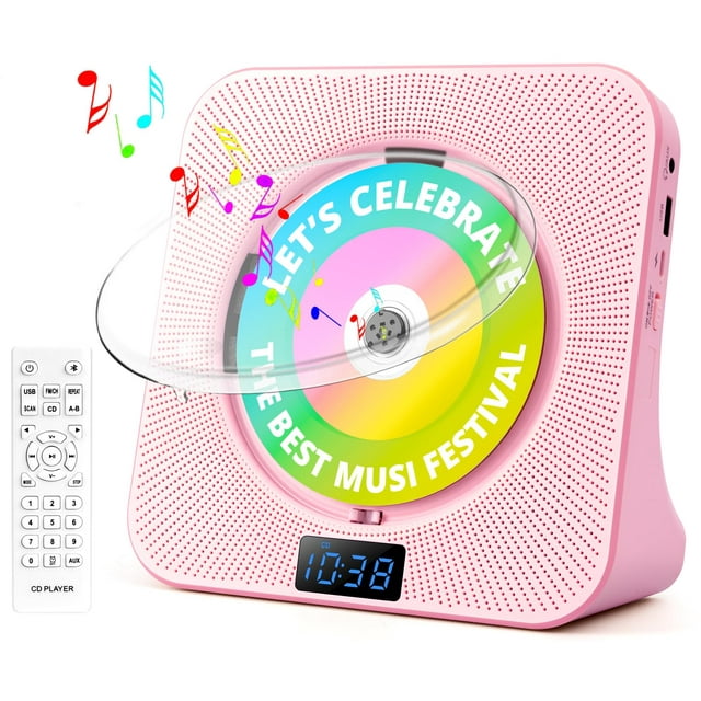 Reproductor de CD de escritorio ROADOM Reproductor de CD Bluetooth con altavoces