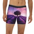 thumbnail image 2 of Salouo Lavender Field Sunset Pattern Men's Boxer Briefs, Soft & Breathable Underwear Elastic Waistband Briefs for Men,1-Pack, 2 of 7