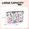 thumbnail image 4 of Toiletry Bag, Summer with Flamingo Leather Waterproof Travel Makeup Cosmetic Bag Organizer, Large Capacity Toiletry Bag for Travel Size Toiletries, Skin Care Bag for Women, 4 of 8