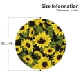 thumbnail image 3 of Kll Round Shape Drink Coasters Set Of 4,Pu Leather Absorbent Coasters Set Decorative Coffee Cup Coasters Housewarming Gift For Home Decor-Sunflowers In Vintage, 3 of 9