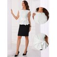 thumbnail image 2 of DARING DIVA Women's Elegant Side Tie Wrap Cap Sleeve Blouses M White, 2 of 6