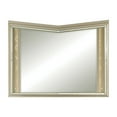 thumbnail image 2 of Benjara V Notch Design Wooden Frame Mirror with LED Light, Silver, 2 of 4