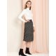 thumbnail image 2 of Falda Midi Para Mujer Allegra K Con Gradas Casuales Con Cintura Elástica Y Una Línea Negro S, 2 of 7
