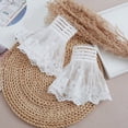 thumbnail image 5 of COMEET Wrist Cuffs, White Color Layered Lace Wrist Cuffs Decorative Sleeves Woman Sweater Shirt Flared Fake Sleeve Clothing Accessory, 5 of 16