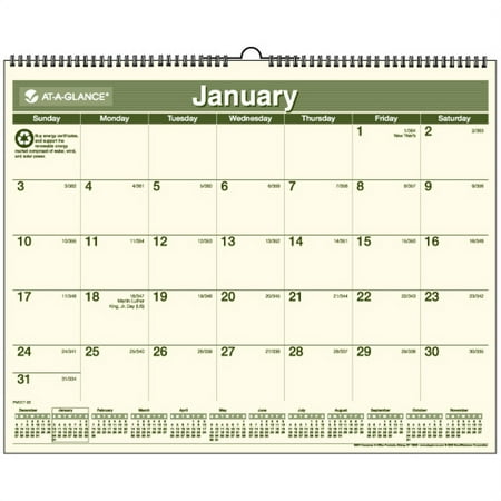 At-A-Glance Recycled Wall Calendar