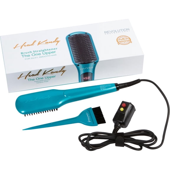 One Upper Hair Straightening Brush with Heat | Hot Brush with Ceramic Plating | Anti Scald Technology | Teal