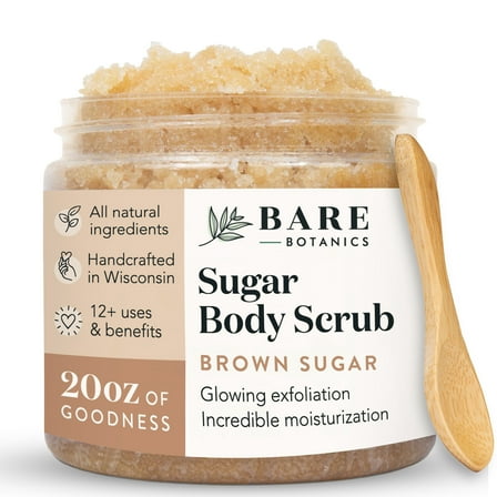 Bare Botanics Brown Sugar Scrub Coconut Vanilla Body Scrub 20 oz