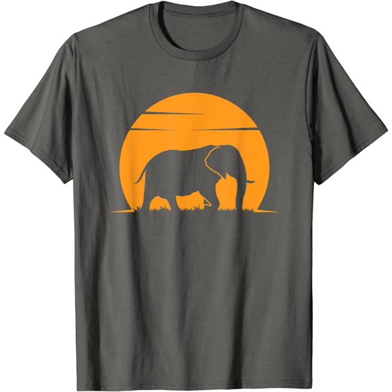 Cool Huge Elephant Walking at the Sunset for Men Women Kids T-Shirt