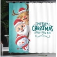 thumbnail image 3 of Ambesonne Merry Christmas Shower Curtain, Snowman Santa Deer, 69"Wx70"L, Vermilion Dark Seafoam, 3 of 4