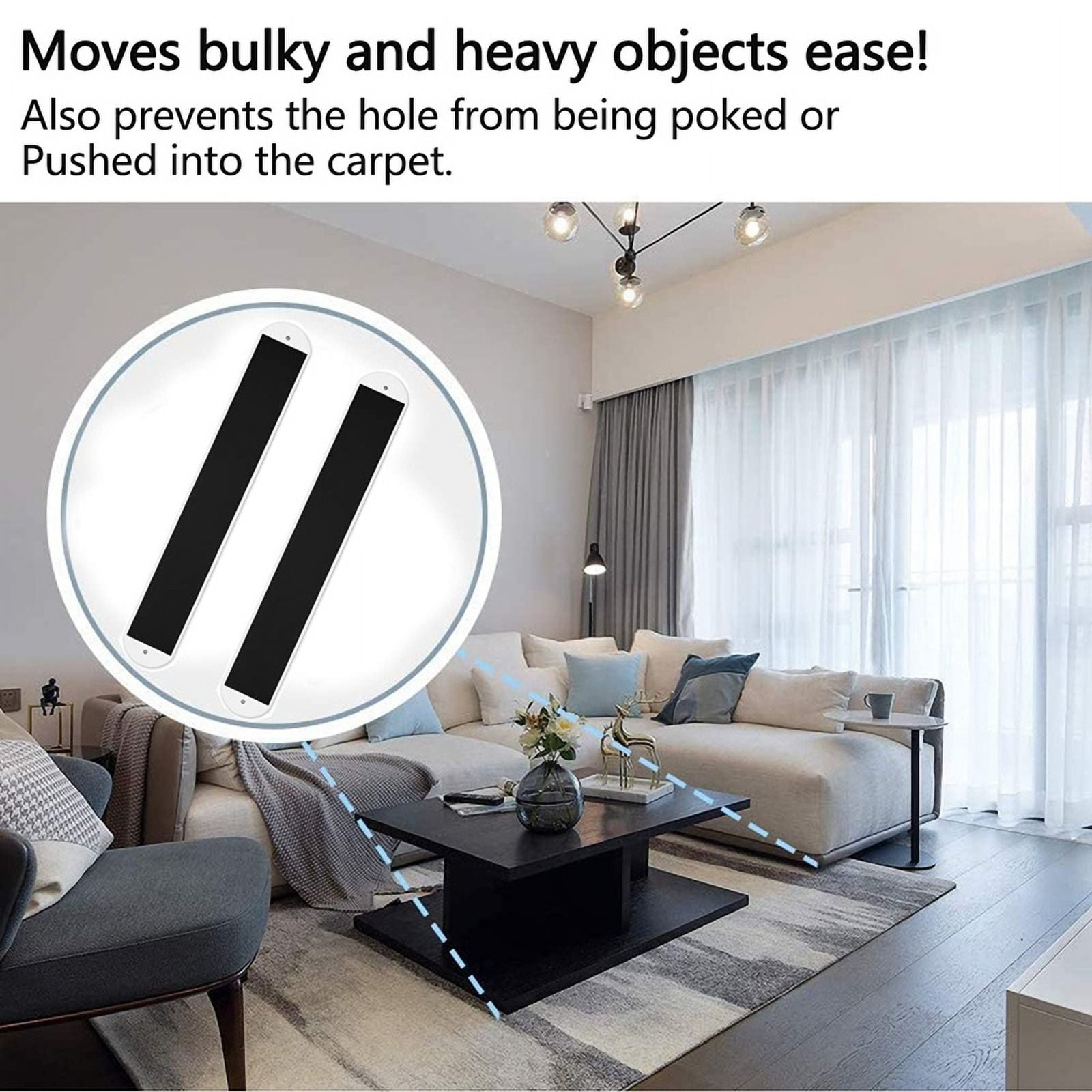 Pack of 2 Large Pull Cord Sliders, Furniture Sliders, Furniture Gliders, Heavy Duty Sliding Film for Moving Furniture A