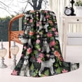 thumbnail image 2 of Schnauzer with Pioneer Flower Blanket,Comfortable Soft Lamb Wool Throw Blanket,All Season,Warm Lightweight Blankets for Sofa Bed Couch Living Room Chair,40"x50", 2 of 4