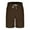 Brown, variant on Mens Workout Athletic Shorts Men's Lace-up Elastic Waist Multiple Pockets Exercise Fitness Workwear Shorts Pants Khaki M