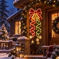 thumbnail image 3 of Christmas Hanging LED Light Bow Spiral Design Warm Glow Decoration for Porch Entryway Doorway Outdoor Holiday Display, 3 of 5
