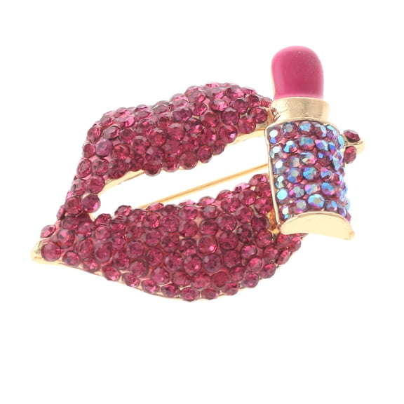 Crystal Lips Brooch