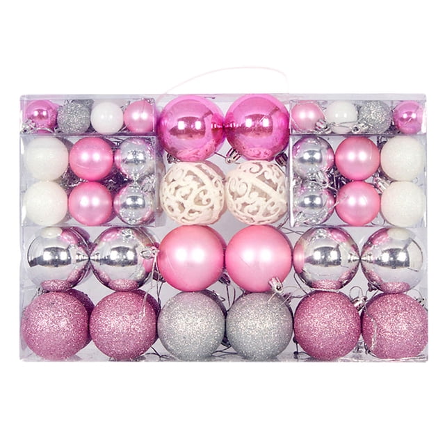 Xihbxyly Adornos Navideños de Plástico Irrompible, Bolas de Purpurina Multicolor, Bolas Grandes de 1,57 Pulgadas, Decoración para Árbol de Fiestas, Exhibición Elegante para Eventos, Juego de 100 Piez