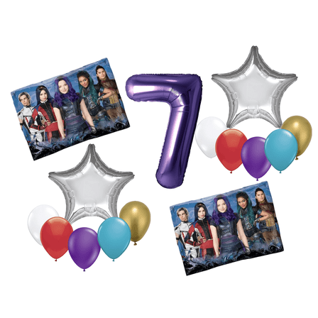 Disney Descendants 7th Birthday Balloon Bouquet – Party Supplies