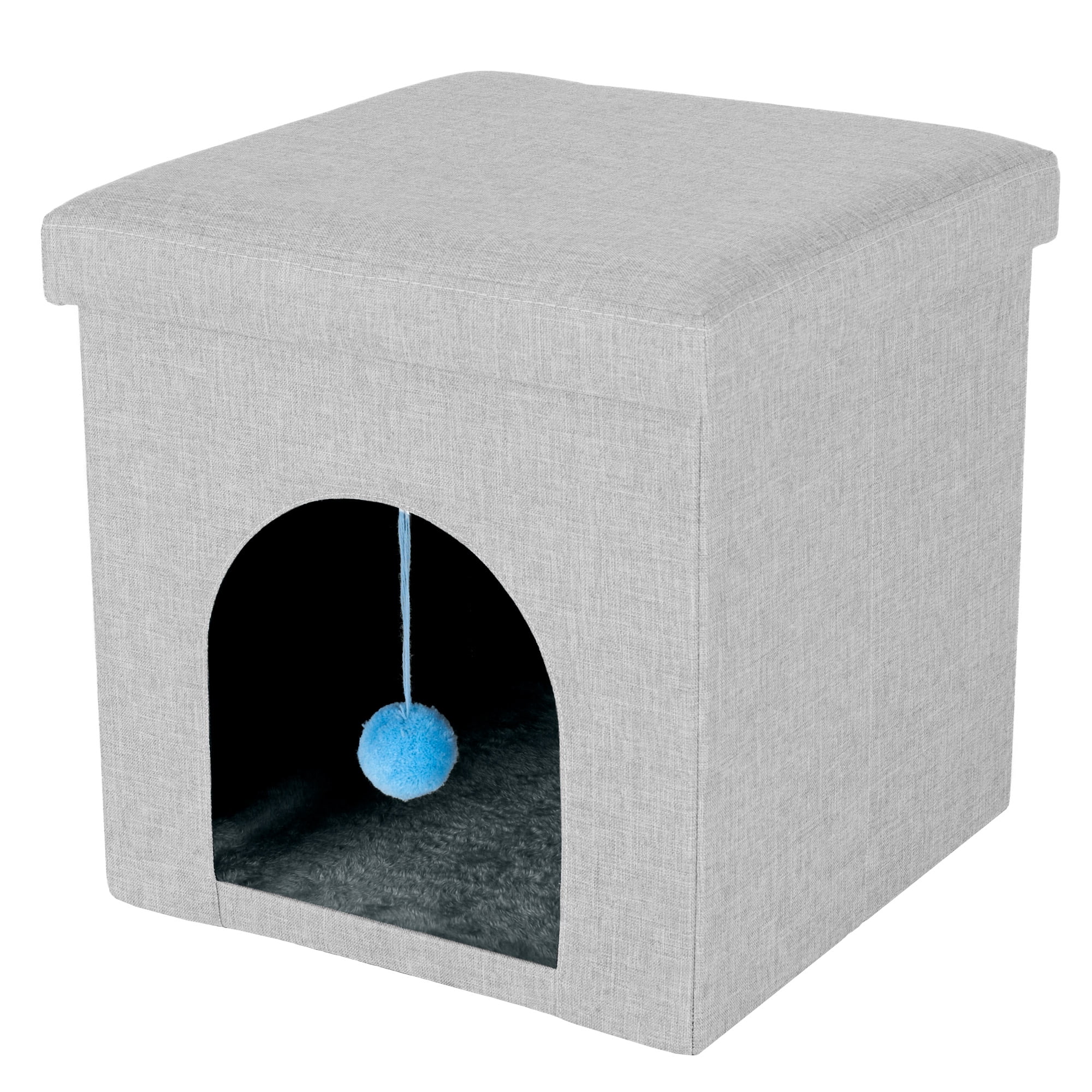 FurHaven Pet Products Small Pet House Footstool for Dogs & Cats - Mist Gray