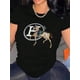 thumbnail image 1 of Camiseta Ligera de verano para mujerCreative Cartoon Horse Alphabet Women's Fashion Trendy Women's Short Sleeve, Simple Casual Sports T-shirt, Comfortable Holiday Summer TopFather's Day, Mother's Da, 1 of 7