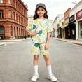 thumbnail image 5 of Grblisyd Girls Summer 2 Piece Outfits Casual Kids Lounge Sets Shorts Sleeve Tops and Elastic Waist Shorts, 5 of 5