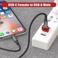thumbnail image 3 of USB to USB C Adapter 3-Pack, Type C Female to A Male Charging Cable Converter Red, 3 of 5