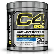 Cellucor C4 50x Pre Workout Powder, Icy Blue Razz, 30 Servings