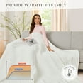 thumbnail image 2 of GONUES Heated Throw Blanket 50"x 60" Soft Warm Flannel Fast Heating Blanket, 4 Fast Heating Levels & 3H Auto off-White, 2 of 6