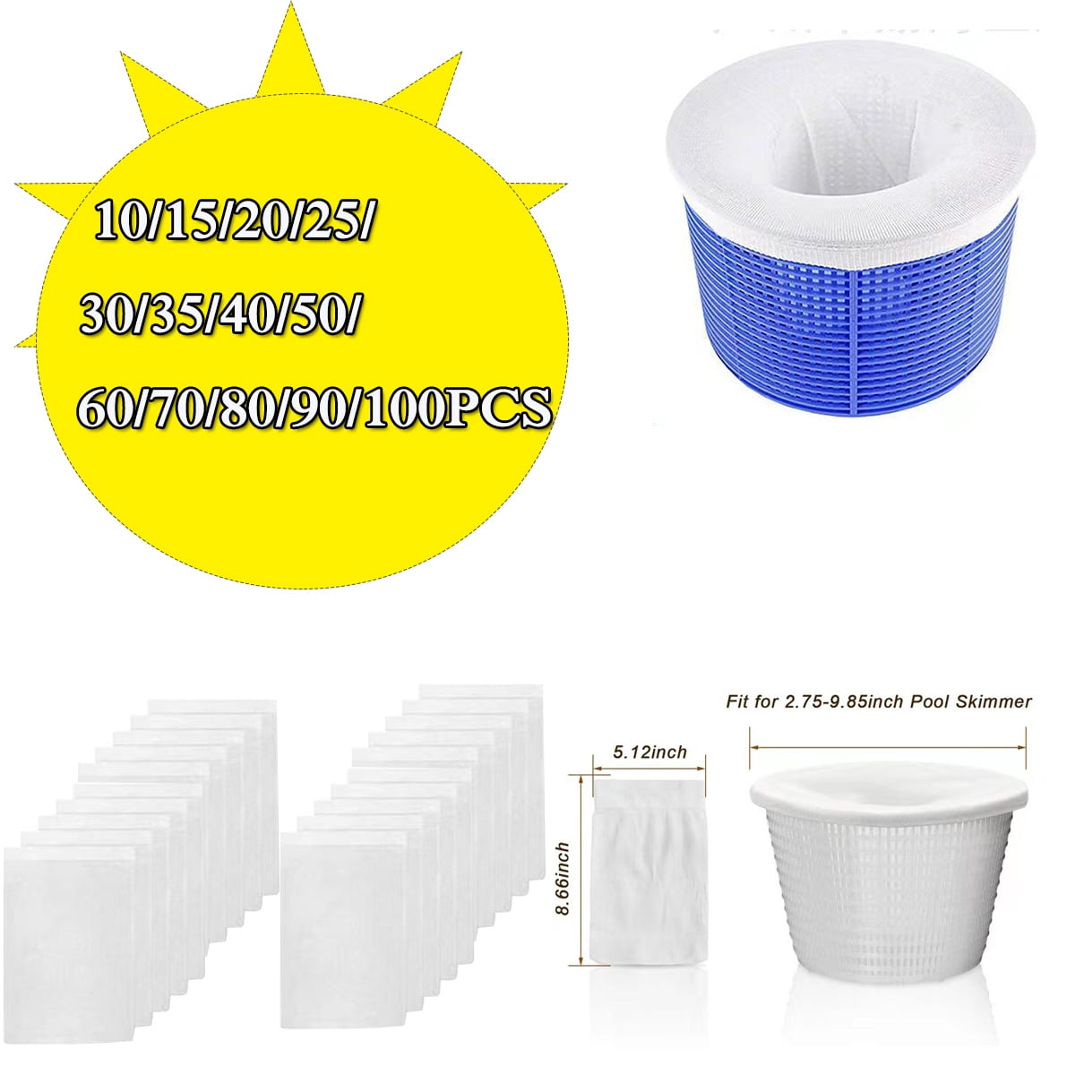 Swimming Pool Separator Socks, Ultrafine Mesh Filter Socks Net