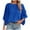 Blue, variant on Timegard Summer Tops for Women Drop Shoulder Lightweight Loose Solid Color Casual 3/4 Sleeve Blouse
