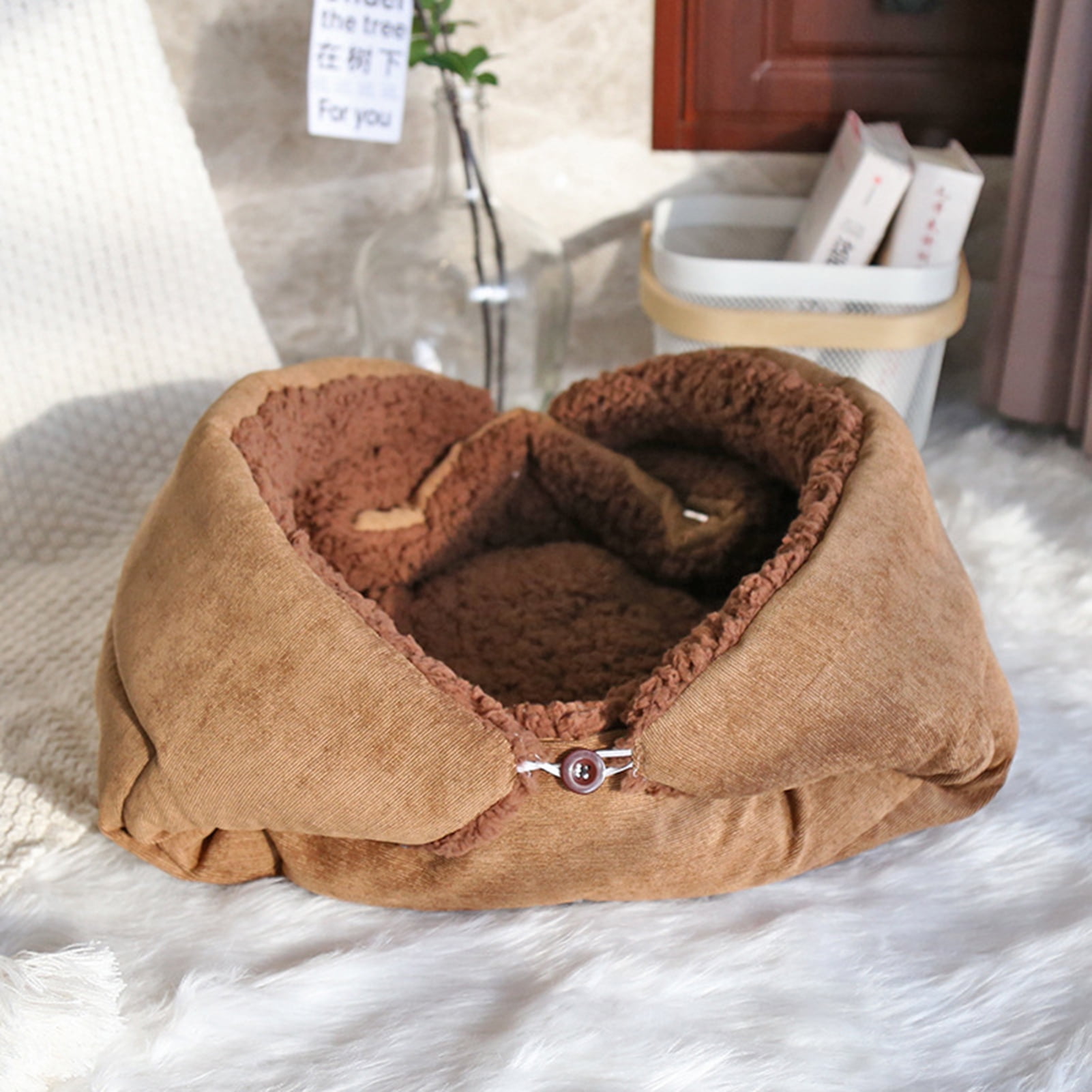 Opolski Cat Mat Winter Self Warming Soft Washable Pet Cat Calming Bed Folding Cushion for Indoor