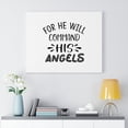 thumbnail image 2 of Scripture Walls Commande à Ses Anges Verset Biblique Toile Art Mural Chrétien Prêt à Accrocher Non Encadré, 2 of 8