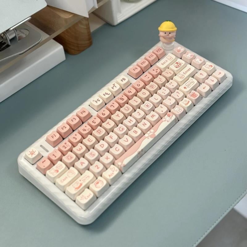 WINDLAND 134PCS Party Kitten Keycaps MAO Profile Keycap Personalizing Mechanical Keyboard