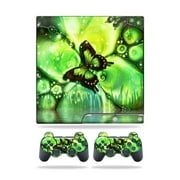 MightySkins Skin Compatible With Sony Playstation 3 PS3 Slim skins + 2 Controller skins Sticker Mystical Butterfly