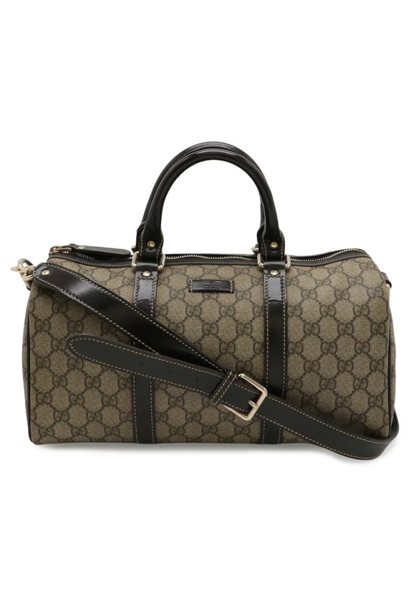 Pre-Owned GUCCI GG Supreme Handbag/Shoulder Bag, Patent Leather, Khaki Beige/Dark Brown, 203696