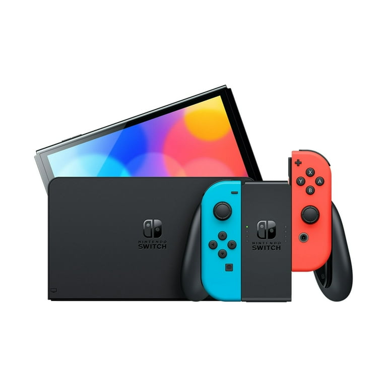Nintendo Switch OLED Console 64GB - Neon Red & Neon Blue Edition