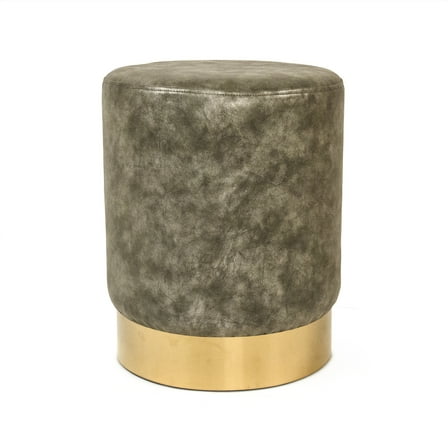 Grey Faux Leather Stool