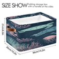 thumbnail image 4 of Turtles Water Plants Jellyfishes Vintage Square Storage Bins with Handles Collapsible Containing Box 1 Pack, 4 of 9