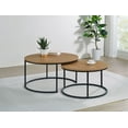 thumbnail image 2 of Coaster Lainey 2-piece Round Engineered Wood Nesting Coffee Table in Mango, 2 of 11
